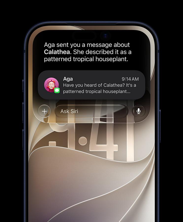 Siri AI 在灵动岛上显示
